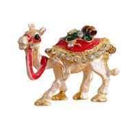 Baoblaze Coffret à Bijoux en Forme de Chameau, Coffret à Bijoux, Statue, œuvre d'art, boîte à Bijoux Polyvalente en Alliage, boîte à trésors pour Mariage, Blanc