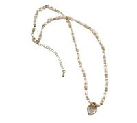 Baoblaze Collier avec Pendentif en Chaîne pour Événements, Bijoux et Accessoires, Collier de Perles pour Saisons, Cœur