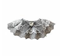 Baoblaze Collier pour Chat en Dentelle de Broderies Superposées avec Nœud Papillon Pierre Cœur Facile à Ajuster Accessoire Absorbant Adapté à la Maison Promenade Fête Animation, M