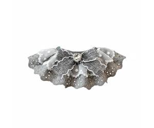 Baoblaze Collier pour Chat en Dentelle de Broderies Superposées avec Nœud Papillon Pierre Cœur Facile à Ajuster Accessoire Absorbant Adapté à la Maison Promenade Fête Animation, S