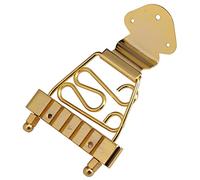 Baoblaze Cordier Guitare Pièce Cadre Métallique Chevalet Remplacement Accessoire Électrique Montage Vis Inclus Adapté Guitare Archtop Jazz Électrique S, Or