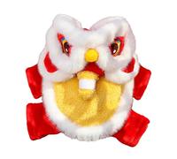 Baoblaze Costume Animal de Compagnie Habit Lion Dansant Nouvel an Chinois Capuche Cartoon Polyestère Chaud Facile à Porter Adapté pour Festival Anniversaire Sé, S