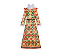 Baoblaze Costume de Clown de Tenue Carnaval Déguisement Cosplay Ensemble Pantalons Jabot Blanc Ceinture Motifs Géométriques Textile Uniforme, Multicolore, XL