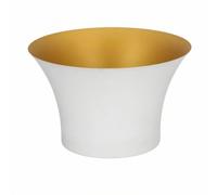 Baoblaze Coupe à Champagne Bol à Glace Seau Rafraîchisseur Bac à Vin en Acier Inoxydable Finition Brillante Profil Nordique Ouverture Large avec Base Solide, Blanc Et Or