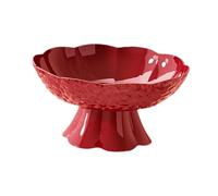 Baoblaze Coupe-pied Fruit Plateau Snack Rangement Décoration Moderne PP Original Élégant Pratique pour Cuisine Table Salon Banquets Table, Rouge