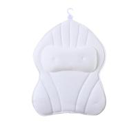 Baoblaze Coussin de bain antidérapant et portable, avec ventouses et crochets, appui-tête pour le bain la baignoire, Blanc