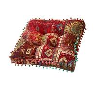 Baoblaze Coussin de Chaise Galette et Coussin de Sol Rembourré Tapis D'Assise en Tissu Doux pour Un Confort Adapté pour La Cuisine La Salle à Manger E, Rouge 42x42x8cm