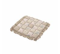 Baoblaze Coussin de Siège en Dentelle Coussin Chaise Galonné Coussin Patchwork Coussin Matelassé en Polyester Doux Respirant avec Liens Antidérapants pour, Marron Foncé