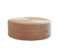 Baoblaze Coussin de siège Plat en Paille, Diamètre 40cm Hauteur 10 cmNaturelle fabriqué à la Main de Style Tatami Japonais, Tapis de Paille de Sol rembourré Plat Rond Coussin Accessoires Décoratifs