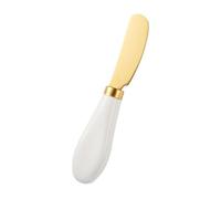 Baoblaze Couteau à Beurre épandeur de Fromage, Manche en Porcelaine, Couteau épandeur de grillé en Acier Inoxydable pour Sandwich, gâteau, Or