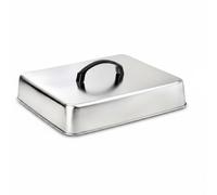 Baoblaze Couvercle Carré pour Grill Capot de Barbecue Dôme à Vapeur Cloche de Cuisson Contient Chaleur et Vapeur pour Finitions de Burgers et Légumes Poignée, 25-18-6.5cm