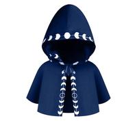 Baoblaze Cowl Halloween Cape Capuche Poncho Magicien Unisexe En Polyester Médiéval à Laçage Adaptée à Cosplay Festival Théâtre Cadeau Maison, bleu