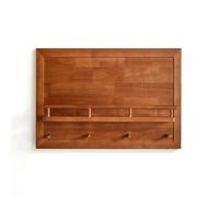 Baoblaze Crochet Mural Bois Armoire Compteur Électrique avec Panneau Frontal Ouvrant Étagère de Présentation et Patères Robustess en et Métal Adapté au, Bois De Cerisier, Horizontal