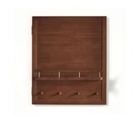 Baoblaze Crochet Mural Bois Armoire Compteur Électrique avec Panneau Frontal Ouvrant Étagère de Présentation et Patères Robustess en et Métal Adapté au, Noyer, Vertical