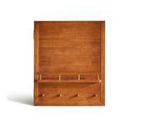 Baoblaze Crochet Mural Bois Armoire Compteur Électrique avec Panneau Frontal Ouvrant Étagère de Présentation et Patères Robustess en et Métal Adapté au, Bois De Cerisier, Vertical