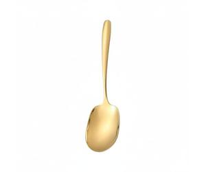 Baoblaze Cuillère de Service Cuillère à Servir Louche Cuillère Ajournée Ustensile de Buffet en Inox 304 Conception Professionnelle Portion Généreuse Convient, Or, Cuillère Public