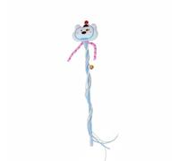 Baoblaze d'Agitation pour Chat Canne de Interactif Leurre à Grelot Peluche Résistante et Franges Mobiles pour Santé Mentale et Exercice Convient à Séances Ludiques Entraînement, Chien Blanc