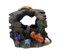 Baoblaze Décoration de Paysage d'aquarium de Poissons, Ornement de en résine, Artisanat, Grotte de Roche, Maison, décor de Baril de Poisson