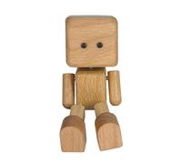 Baoblaze Décoration de tableau de bord de voiture, poupée aux pieds tremblants, figurine créative en bois pour homme, Hêtre Sans Couvercle
