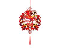Baoblaze Décorations suspendues pour Le Nouvel an Chinois 2026, Motif Cheval et caractères Chinois, Panneau de Porte.