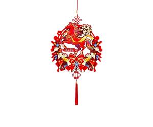 Baoblaze Décorations suspendues pour Le Nouvel an Chinois 2026, Motif Cheval et caractères Chinois, Panneau de Porte.