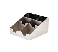Baoblaze Distributeur de Pailles Organisateur de Bâtonnets Couverts et Serviettes Acier Inoxydable Anti- pour Rangement Compact Adapté pour Baristas Cafés Boutique Alimentaire Self-service , Ss 7004