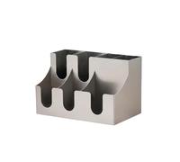 Baoblaze Distributeur de Pailles Organisateur de Bâtonnets Couverts et Serviettes Acier Inoxydable Anti- pour Rangement Compact Adapté pour Baristas Cafés Boutique Alimentaire Self-service , Ss 7007