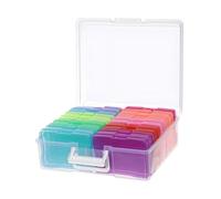 Baoblaze Divided Storage Case Boîte Organisateur avec 18 Compartiments Boîte à Cartes Rangement Structure Robuste En Matériau PP Pratique à Transporter Adaptée, Coloré