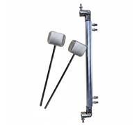 Baoblaze Drum Foot Pedal Pédale Double Batterie Système Liaison Tige Batteur Batteurs Feutre Alliage Aluminium pour Synchronisation des Pieds et Régularité des Patterns Adapté Studio Scène, Argent
