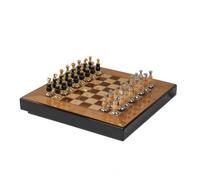 Baoblaze Échiquier Jeu d'Échecs Plateau Pièces Tiroirs Rangement Bois Alliage Étui Intégré Protection des Pièces Belle Présentation Adapté aux Pauses au Bureau, 40 40 6CM, Bord Droit