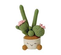 Baoblaze en pot au crochet, décoration de bonsaï tricotée, centre de table, fleur tissée à la main pour chambre d'enfant, Fleur Rose