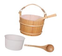 Baoblaze Ensemble Seau et Louche pour Sauna, Seau à Eau En Bois pour Hôtels, Sauna, Hiver