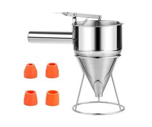 Baoblaze Entonnoir à Pâtisserie En Acier Inoxydable avec Becs Interchangeables Support Démontable Renforcé Commande à Levier Manuel Poignée Confortable Adapté, Diamètre 13cm