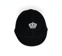 Baoblaze Équip Équestre Casque d'Équitation Casque Équitation Casque Cheval Bombe Équitation avec Réglage Fin Dôme Solide et Sangle de Menton Extérieur, Noir, Couronne Argentée