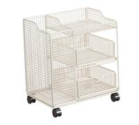 Baoblaze Étagère de Rangement pour Tapis de Rack de Musculation Mobile Présentoir pour Kettlebells et Rouleaux en Mousse en Fer Résistant pour Un Rangemen, Blanc