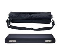 Baoblaze Étui pour Flûte Traversière Étui Boîte Sac Housse Coque avec Bretelle Rembourrée Doublure Polaire en Toile et Similicuir Adapté aux Cours Répétitions Déplacements Concerts