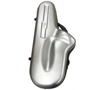 Baoblaze Étui Saxophone Alto Étui Rigide Housse Coque Fermeture à Glissière Verrou à Combinaison Fibre de Carbone Rembourrage Doux Poignée Bretelles, Argenté, Argenté
