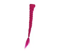 Baoblaze Extension de cheveux tressée à clip pour queue de cheval, 66 cm, pour costume de cosplay ou d'Halloween, Rose Rouge