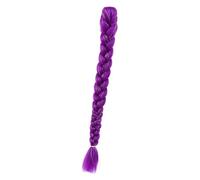 Baoblaze Extension de cheveux tressée à clip pour queue de cheval, 66 cm, pour costume de cosplay ou d'Halloween, Argent Violet Foncé