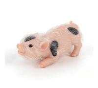 Baoblaze Figurine Chien Réaliste Jouet Statuette Miniature Animaux Silicone Détails Soignés Museau Court Traits Sculpés, Cochon Bouclé À Pois Sérigraphiés