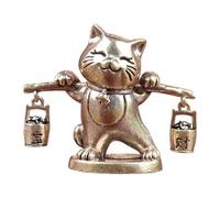 Baoblaze Figurine de Chat Porte-, Statue de Chat Miniature, Petite Sculpture créative Feng Shui pour Bureau, Table, Armoire de Maison