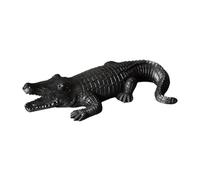 Baoblaze Figurine de Crocodile, Statue de jardin, Souvenirs décoratifs, Sculpture d'alligator en résine pour balcon, décoration intérieure et extérieure de la, noir
