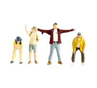 Baoblaze Figurine de diorama 1/64, figurines de camping, accessoires de maison de poupée, modèle de personnes de la rue, disposition miniature pour adultes et