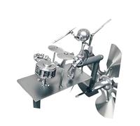 Baoblaze Figurine de Percussionniste en Forme de Moulin à Vent pour Espace Extérieur, Argent