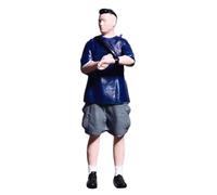 Baoblaze Figurine Miniature Personnage Réduit Peint Modèle de Diorama Accessoire de Maquette En Résine avec Des Détails Soignés Approprié pour Projets, Homme Bleu