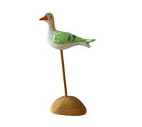 Baoblaze Figurine Mouette Statue Oiseau Bois Sculpture Animalière Décoration Table Ornement Créatif Adapté pour Maison Salon Bureau, Vert Clair