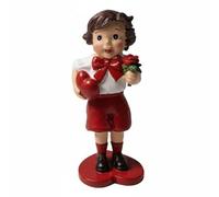Baoblaze Figurine Résine Couple Amour Statuette Décor Romantique Sculpture Cœur avec Enfant et Chien Finition Lisse et Détails Expressifs Adaptée aux Cadeaux, Boy