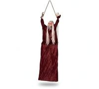 Baoblaze Figurine Suspendue d'Halloween Poupée Pendue Balançoire Plate Yeux Lumineux Son Captivant Corde de de Décor Saisonnier Convient aux d'Entrée Cours Soirées Costumées, Array, Rouge