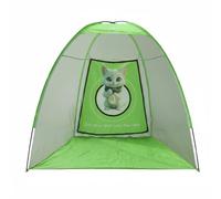 Baoblaze Filet d'Entraînement de Golf Filet Cible Tente de Pratique Cage de Frappe Pliable pour Jeu d'Approche et Swing en Sécurité Adapté à la Maison Jardin Intérieur Extérieur, Vert, Chat Vert