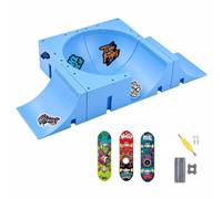 Baoblaze Fingerboard Enfant Rampe Parc Doigt Mini Skateboard Module Bol Central Connexions Sécurisées Ensemble Complet Outil et Roues de Rechange Convient aux